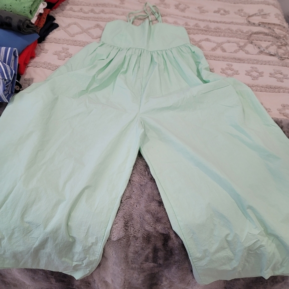 MONEY PACKING Green Wide Leg Jumpsuit Size Small - Picture 10 of 13